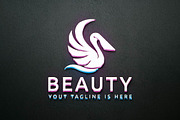 Pink Beauty Pelican Bird Animal Logo, a Branding & Logo Template by jongcreative (Thumbnail 2 of 4)