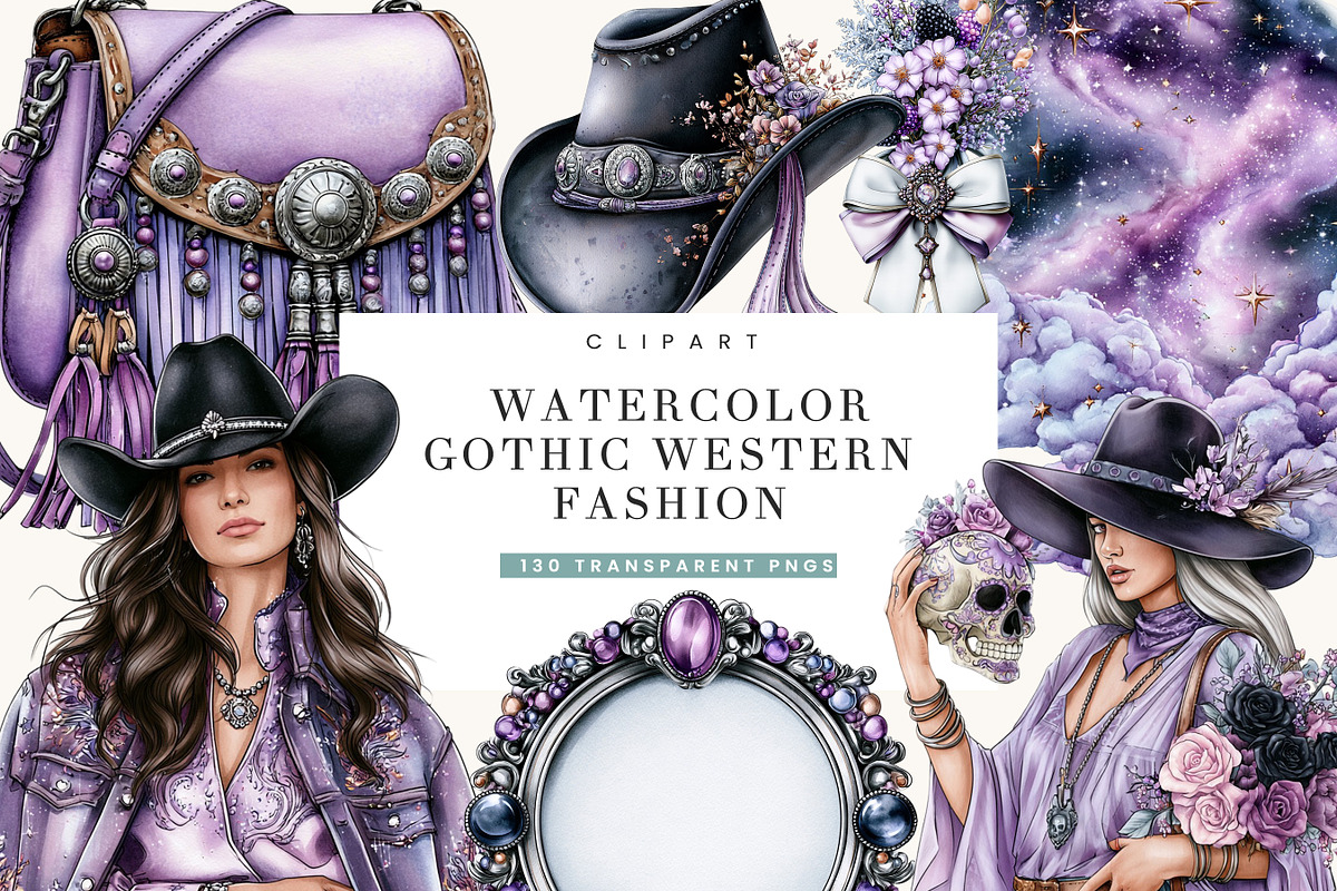 Gothic Western Fashion Clipart, a Person Illustration by BusyDaydesign (Photo 1 of 9)