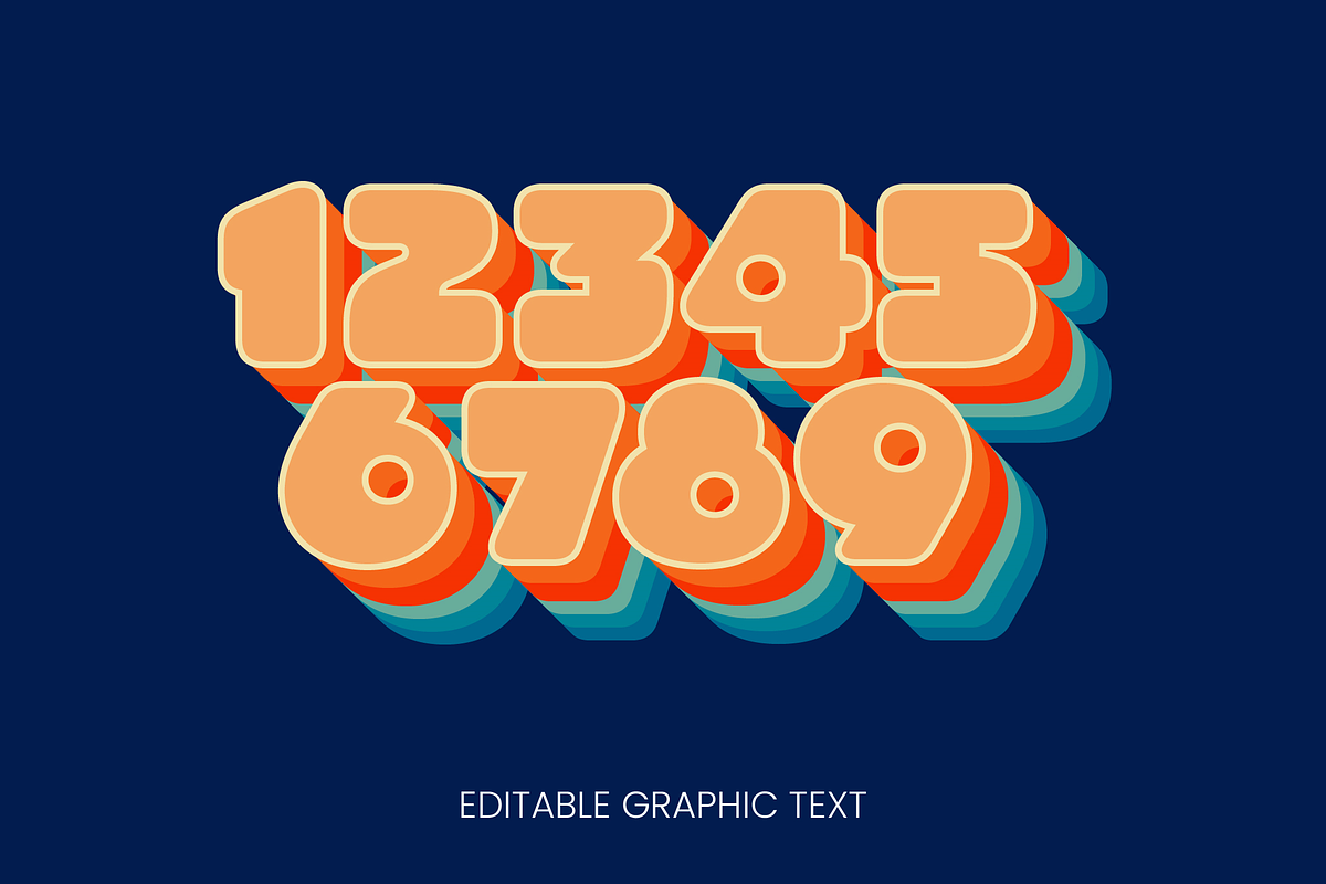 Stacked Retro Text Effect preview 2