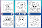 Bold & Easy Kawaii Cat coloring page, an Animal Illustration by Coco Bloom (Thumbnail 3 of 3)
