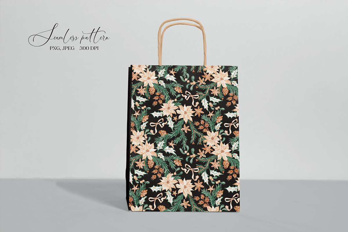Christmas Botanicals Repeat Print, a Pattern Graphic by SirenaArt (Photo 17 of 21)