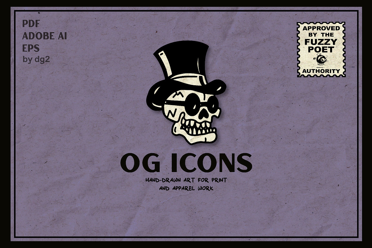 10 OG Icons - Hand Drawn Vector Art, a Decorative Illustration by Fuzzy Poet by DG2 (Photo 1 of 3)