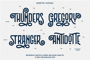 Northern 5 Fonts With Extras