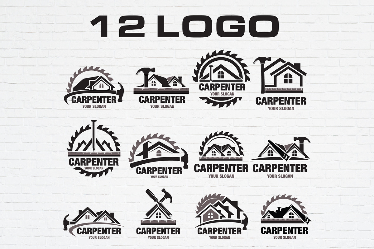 12 Carpenter Logo Bundle, a Branding & Logo Template by Guavanaboy (Photo 1 of 3)