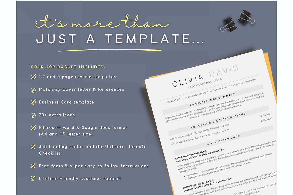 Word resume & cover letter template, a Resume Template by Climbwithelevator (Photo 6 of 10)