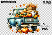 Pumpkin Truck Fall Harvest Clipart, a Seasonal Illustration by Creative Arslan (Thumbnail 3 of 3)