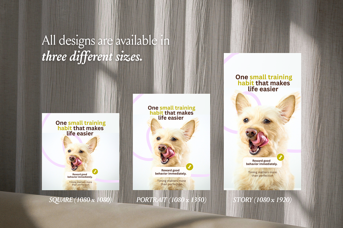 Dog Instagram Canva Templates, a Social Media Template by CanvaTemplateClubCo (Photo 6 of 9)