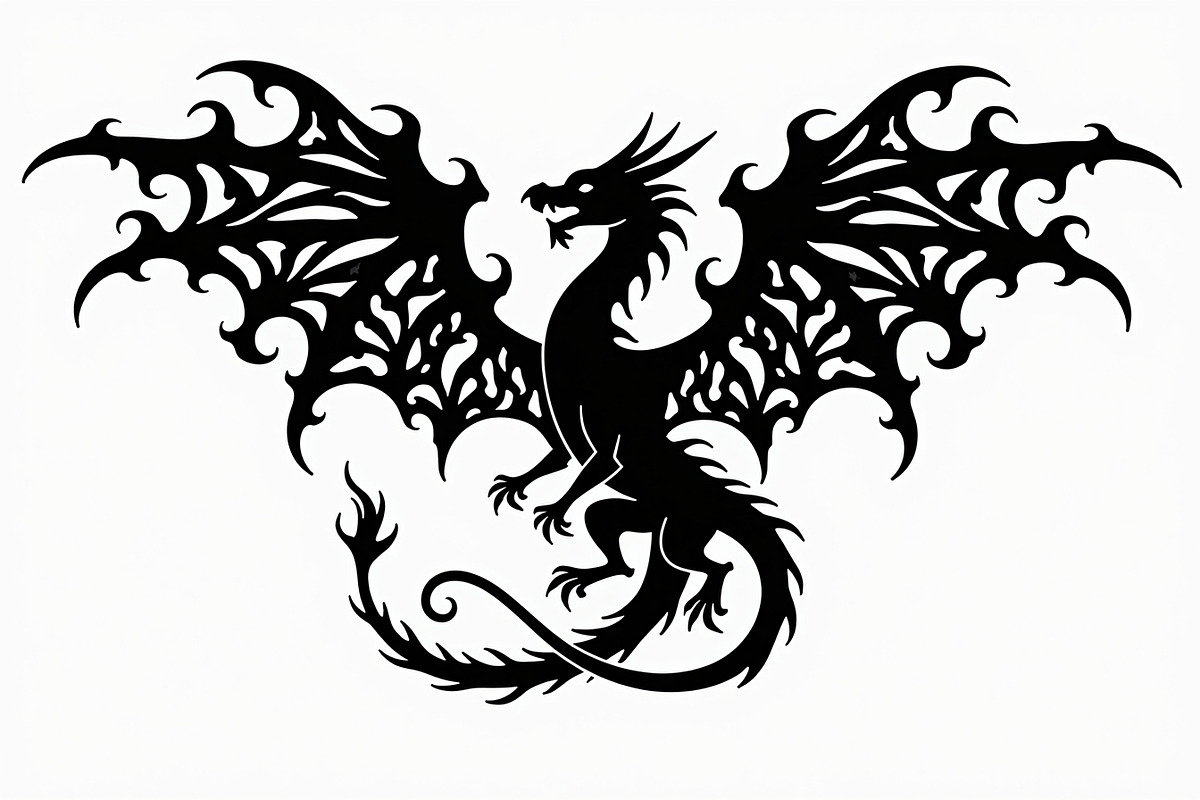 Ornate Heraldic Dragon Emblem, an Illustration by Creativeshirt (Photo 3 of 9)