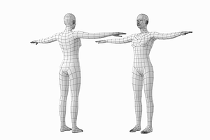 Female And Male Base Mesh T-Pose