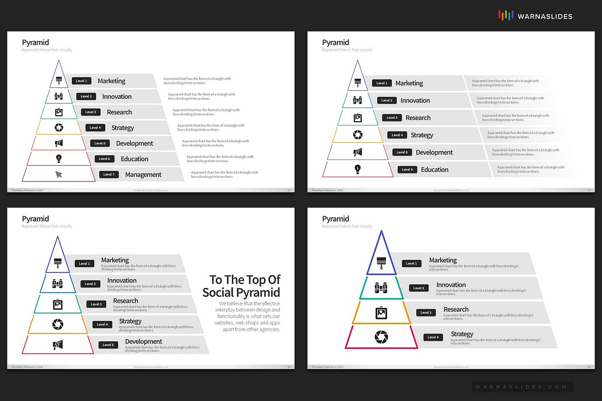 Pyramid Diagram PowerPoint Templates, a Presentation Template by Warna Works (Photo 11 of 23)