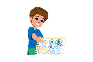 Smiling boy showing his decorated, an Object Illustration by pikepicture