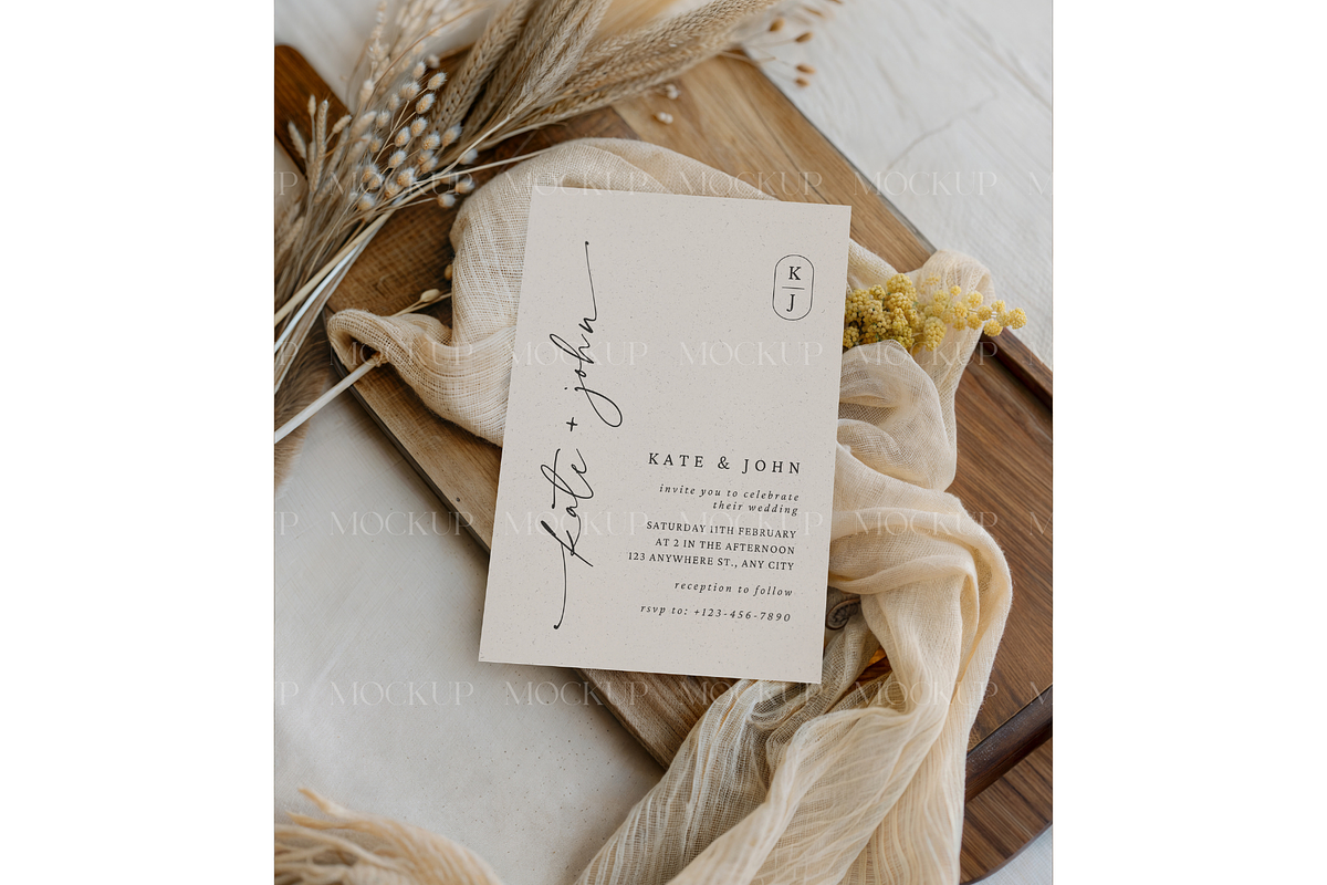Rustic Invitation Card Mockup, a Mockup by MockupWizard (Photo 3 of 3)