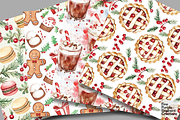 Watercolor Christmas Sweets Desserts, a Pattern Graphic by Fine Purple Elephant (Thumbnail 2 of 5)