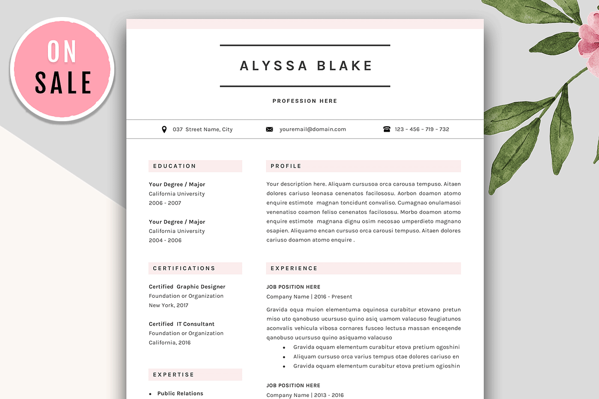 CV Resume Template for Word, a Resume Template by GResume (Photo 1 of 7)