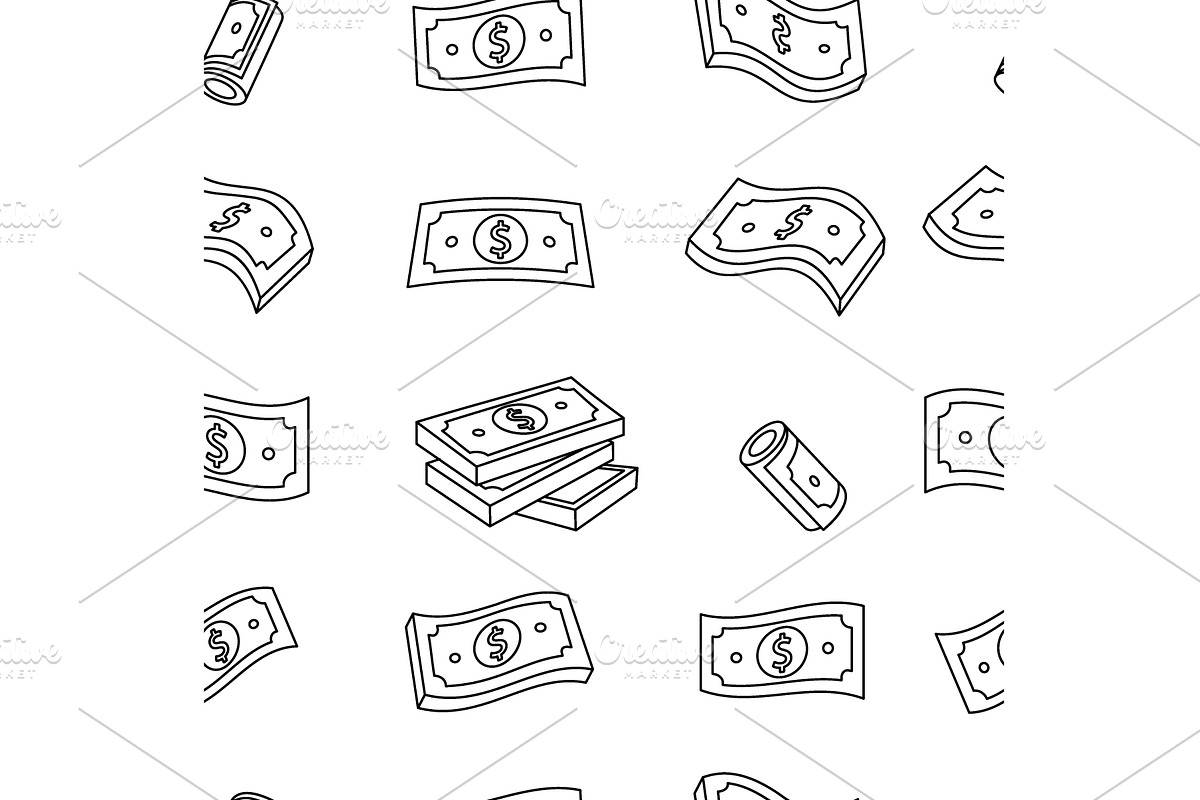 Dollar outline pattern. Business, a Finance Illustration by GraphiShop
