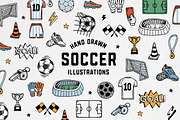 Hand-drawn Soccer Illustrations, a Sport Illustration by cd-design.co (Thumbnail 1 of 5)