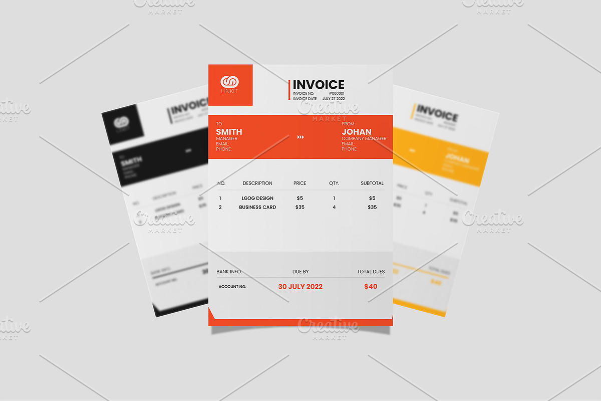 Minimal A4 Invoice Design, a Stationery Template by ExpertDesigner411 (Photo 4 of 6)