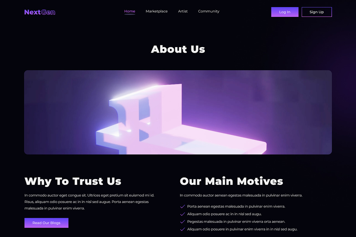 NextGen NFT Market Figma Template, a Websites & App Template by TemplatesJungle (Photo 15 of 24)