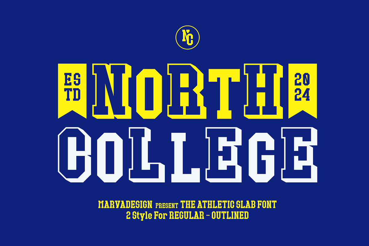 North College - Athletic Slab, a Slab Serif Font by Marvadesign (Photo 1 of 8)