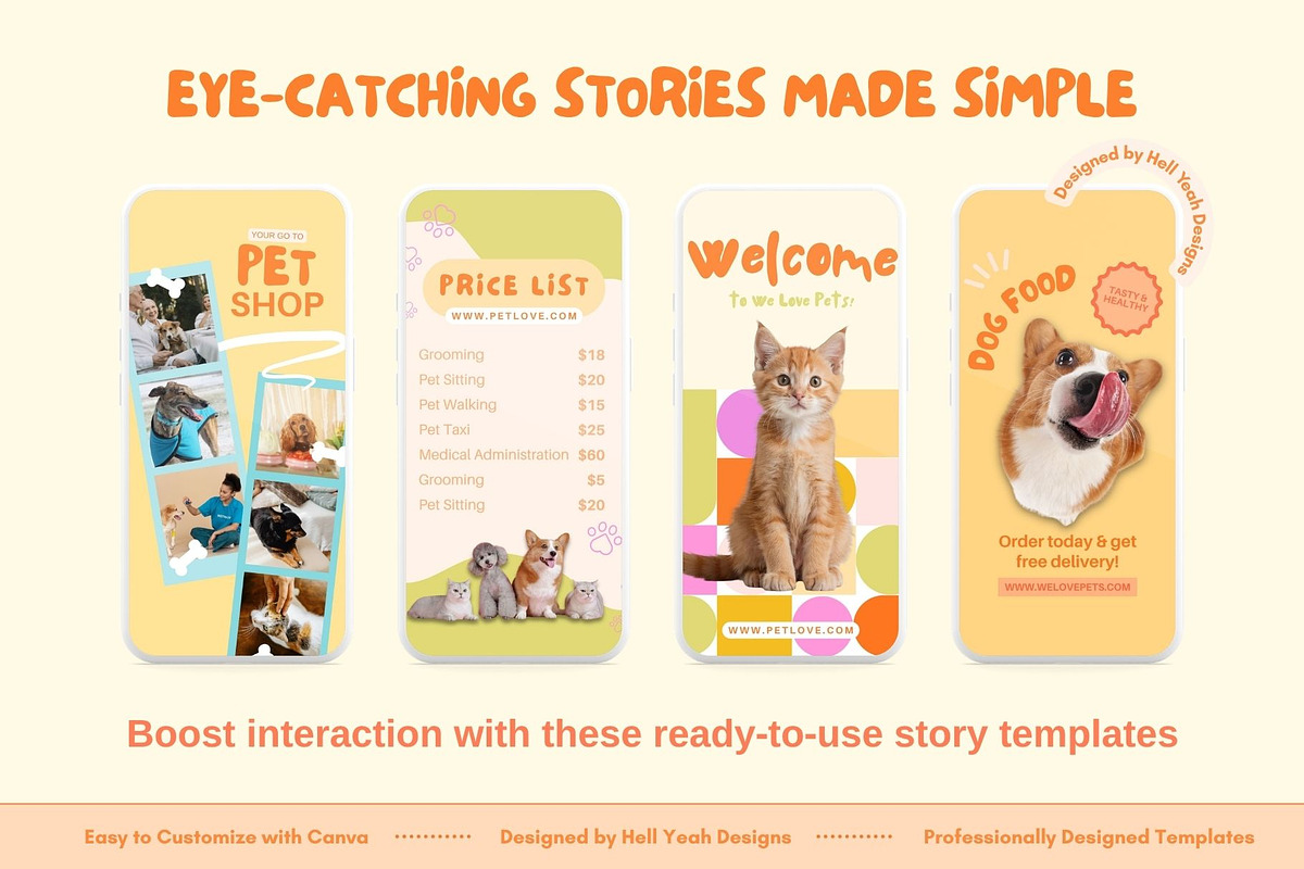 Funky Pets Instagram Story Templates, a Social Media Template by Hell Yeah Designs (Photo 9 of 11)
