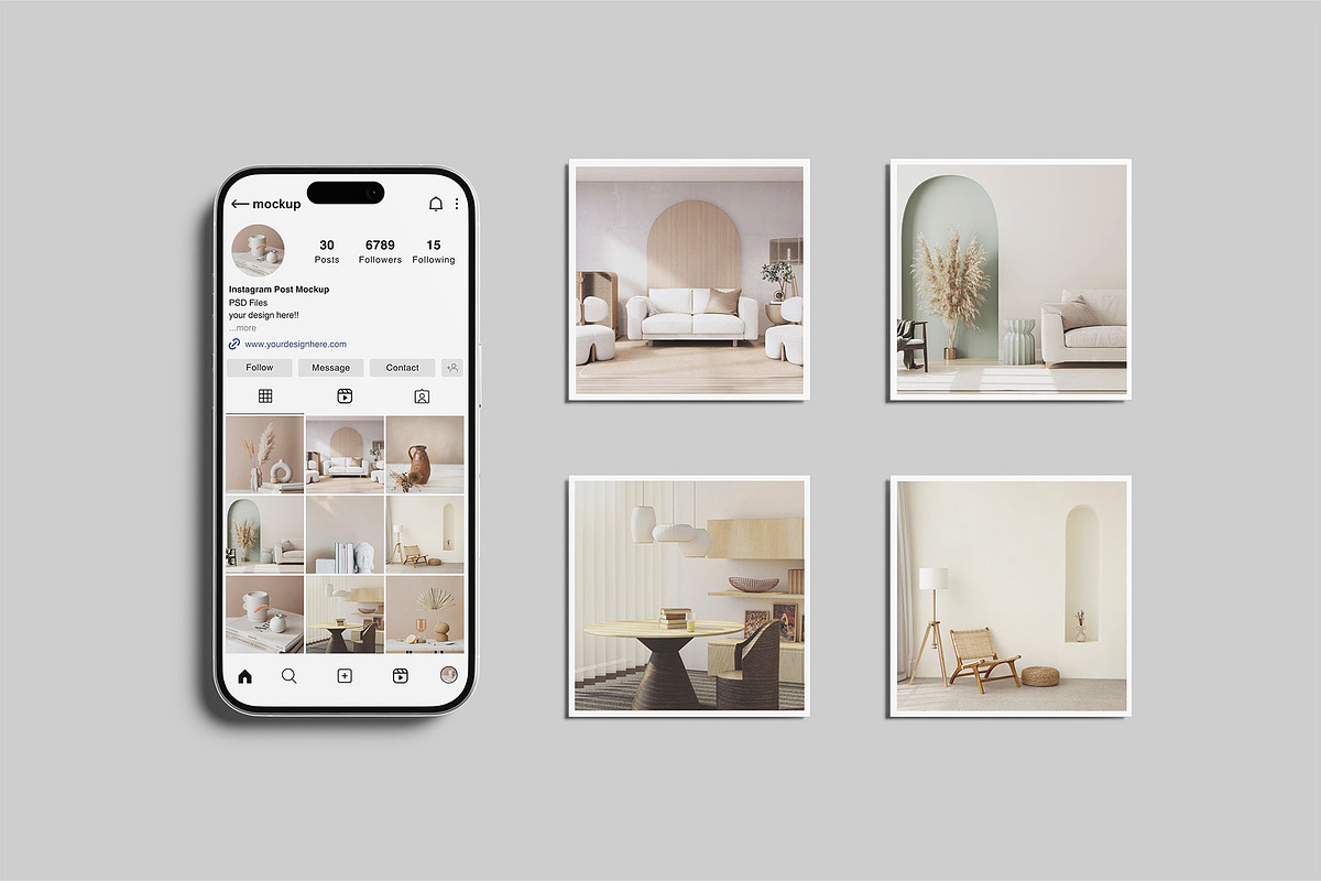 Instagram Post Mockup, a Social Media Template by Graphiculon (Photo 2 of 11)