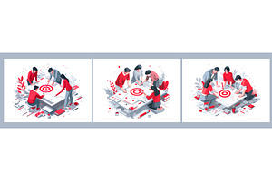 Isometric team business planning, a Person Illustration by Stock-Smart-Start