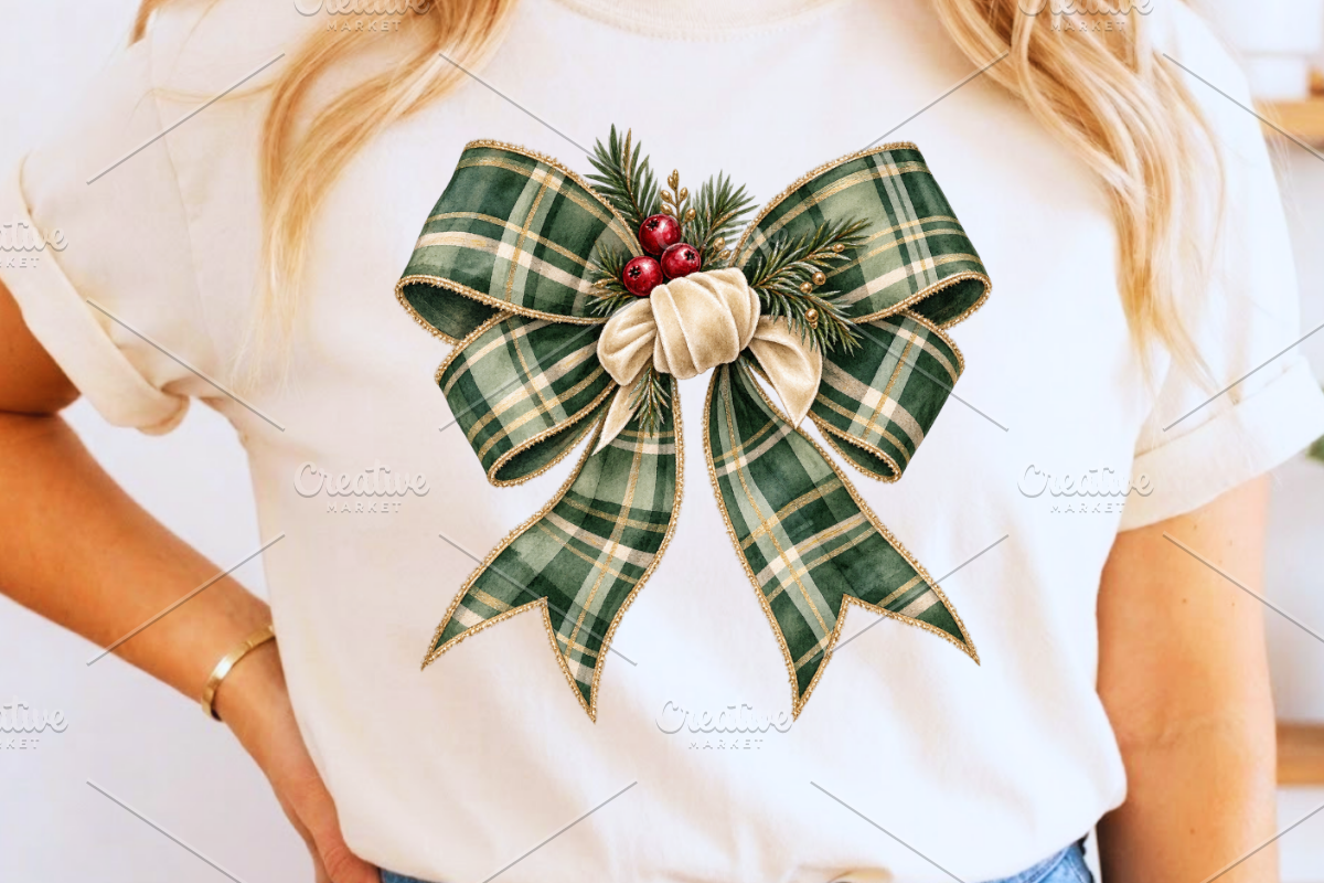 Cute Christmas Bow Clipart Bundle, a Decorative Illustration by Ink Gallery (Photo 11 of 11)