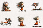 Whimsical Summer Beach Girl Clipart, a Seasonal Illustration by CreationArt (Thumbnail 2 of 5)