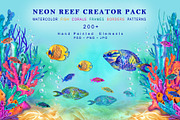 Neon Reef Creator Pack, an Animal Illustration by EL_SUHOVA (Thumbnail 1 of 13)