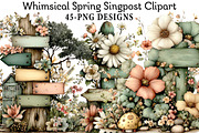 Whimsical Spring Singpost Clipart, an Illustration by Daily.Designs (Thumbnail 1 of 8)