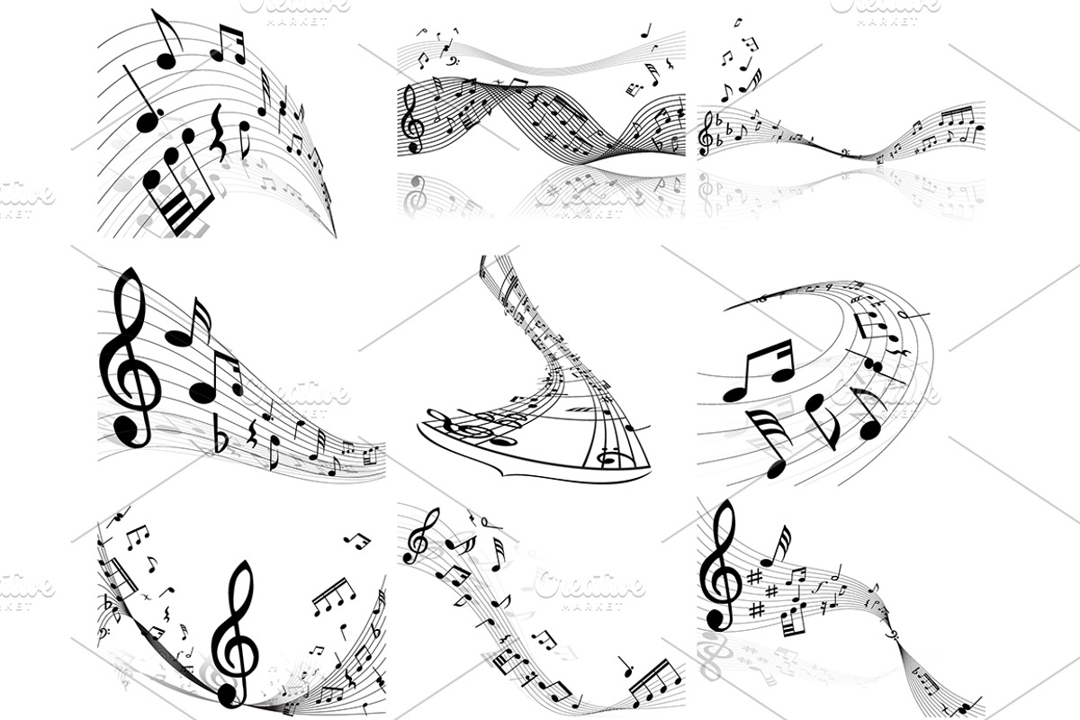 99 Musical Designs, an Illustration by Pavel Vectors