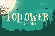 Follower Spooky halloween Font, a Font by Rasgood (Thumbnail 1 of 5)