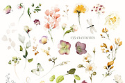 White roses & wildflowers floral set, a Decorative Illustration by Lisima (Thumbnail 10 of 13)