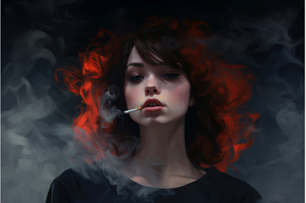 Rebellious Modern girl smoke, a Person Photo by Ylivdesign