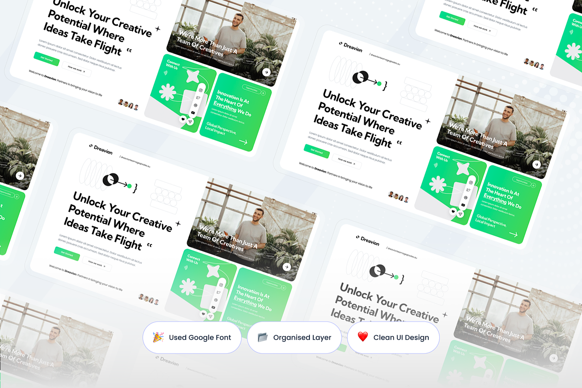 Dreavion Creative Agency Hero Header, a Templates & Theme by SquidPixey (Photo 2 of 3)