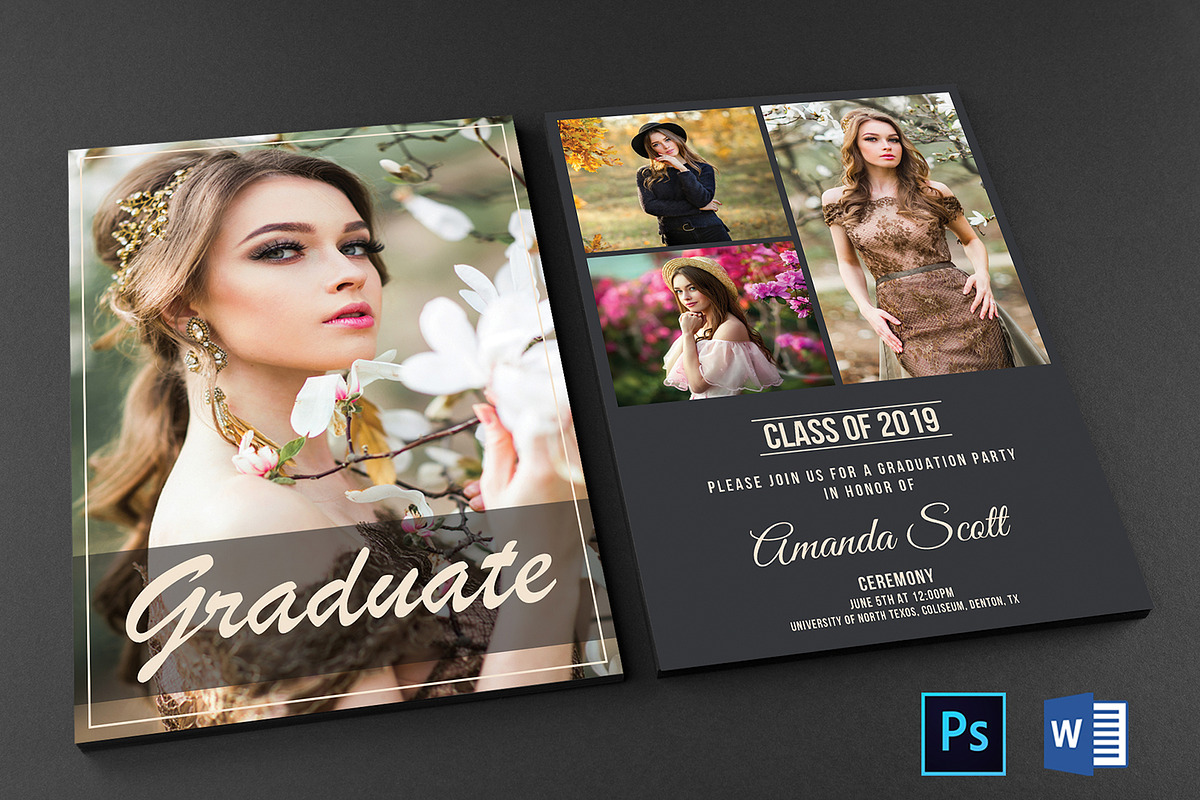 Graduation Announcement Template, a Card Template by Designscozy (Photo 3 of 5)