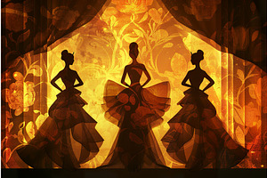 Elegant silhouettes of women on, an Object Illustration by Lermont51