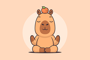Yoga Capybara, an Animal Illustration by Vector Kitchen by Zoljo