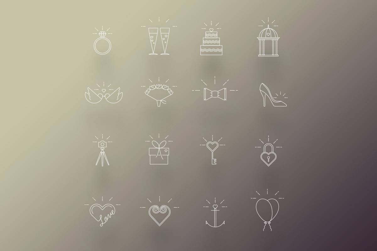 Wedding & Love Icons, an Outline Icon by Zerolabor (Photo 2 of 2)