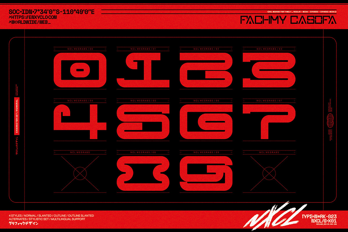 NCL Megrabs Font Family, a Sans Serif Font by Enxyclo Studio (Photo 18 of 19)