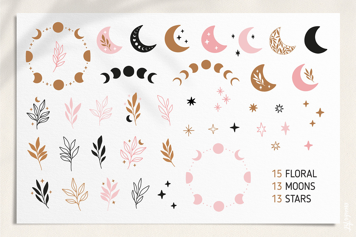 Magic Moon Butterflies Clipart Set, an Object Graphic by Alena Koval (Photo 3 of 15)