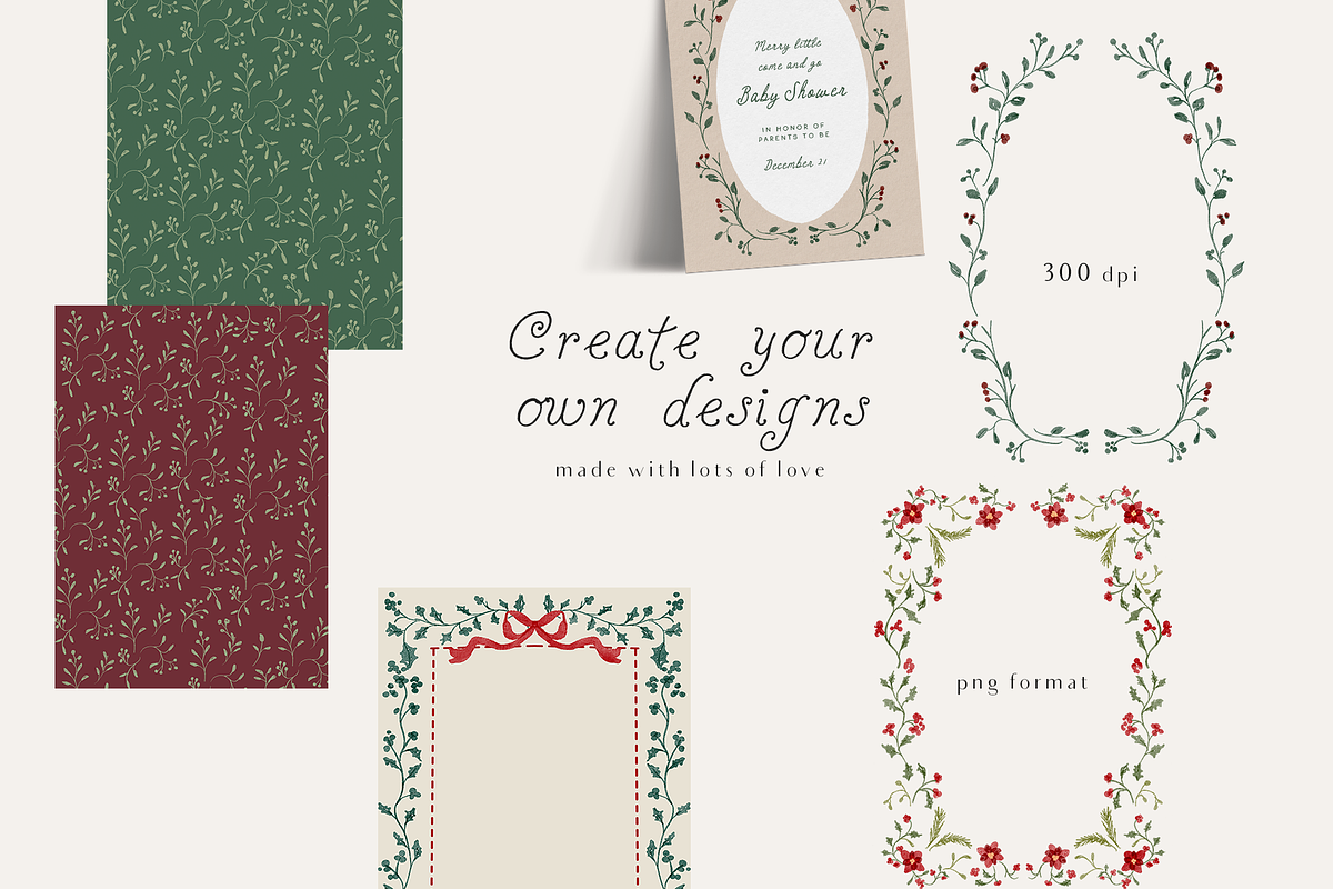 Christmas holiday frames backgrounds, a Background Graphic by Grace Noboa Illustrations (Photo 12 of 13)