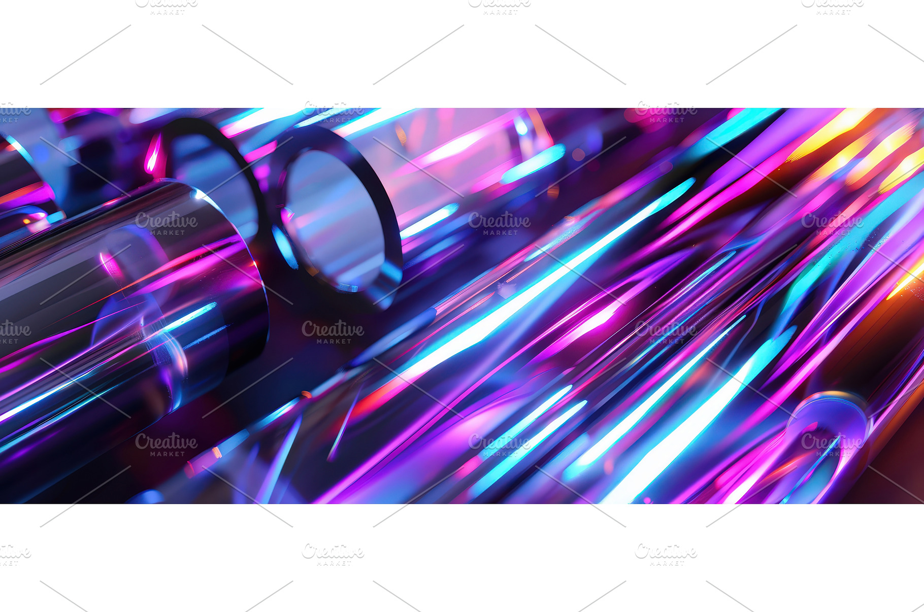 Futuristic neon tubes with glowing, an Abstract Photo by piter.goskov