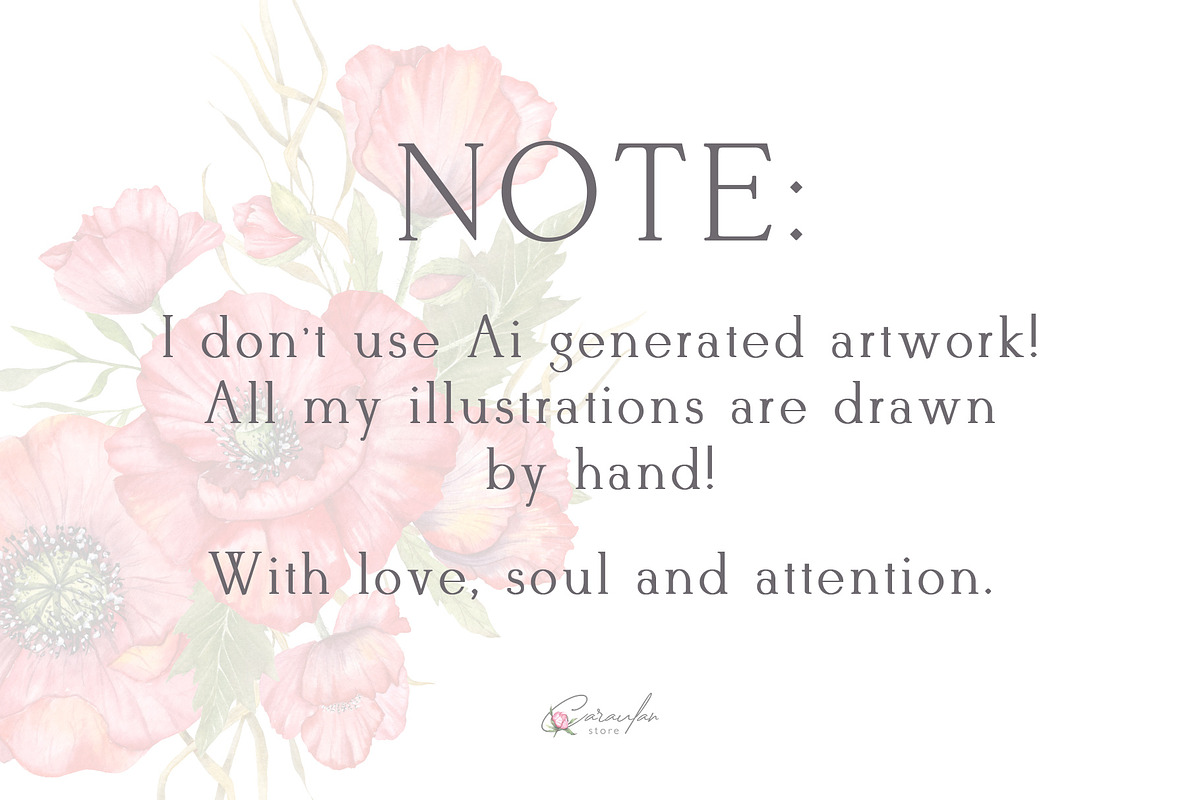 Red Poppy Watercolor Clipart, a Decorative Illustration by CaraulanStore (Photo 10 of 11)
