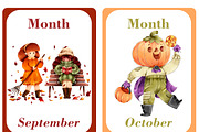 Months of the Year Flash Cards, a Card Template by DigitalsDesigns (Thumbnail 3 of 4)