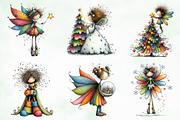 Whimsical Christmas Fairy Clipart, an Illustration by Creative Art (Thumbnail 4 of 12)