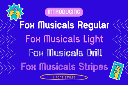 Fox Musicals 4 Font Styles, a Sans Serif Font by Fox7 By Rattana