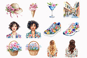Watercolor Summer City Clipart, an Illustration by Design Market (Thumbnail 2 of 3)