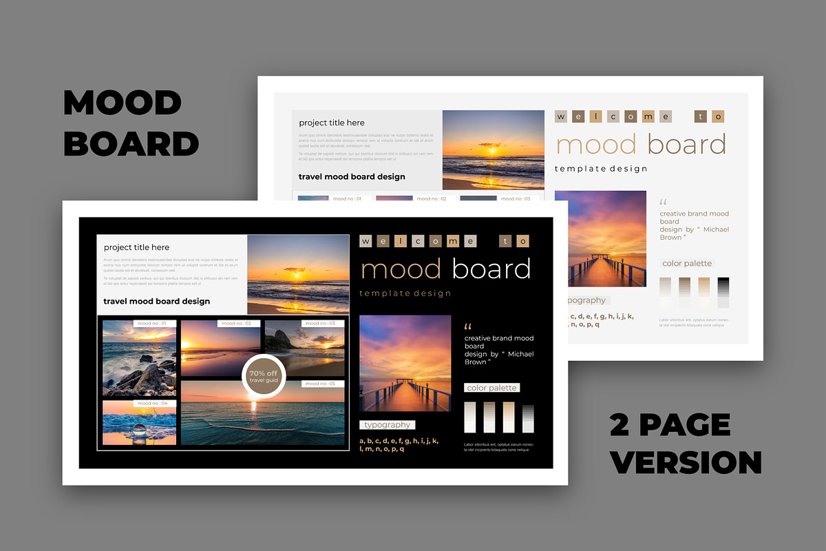 Travel Mood Board Template, an UI Kit Template by MightyDesign (Photo 1 of 6)