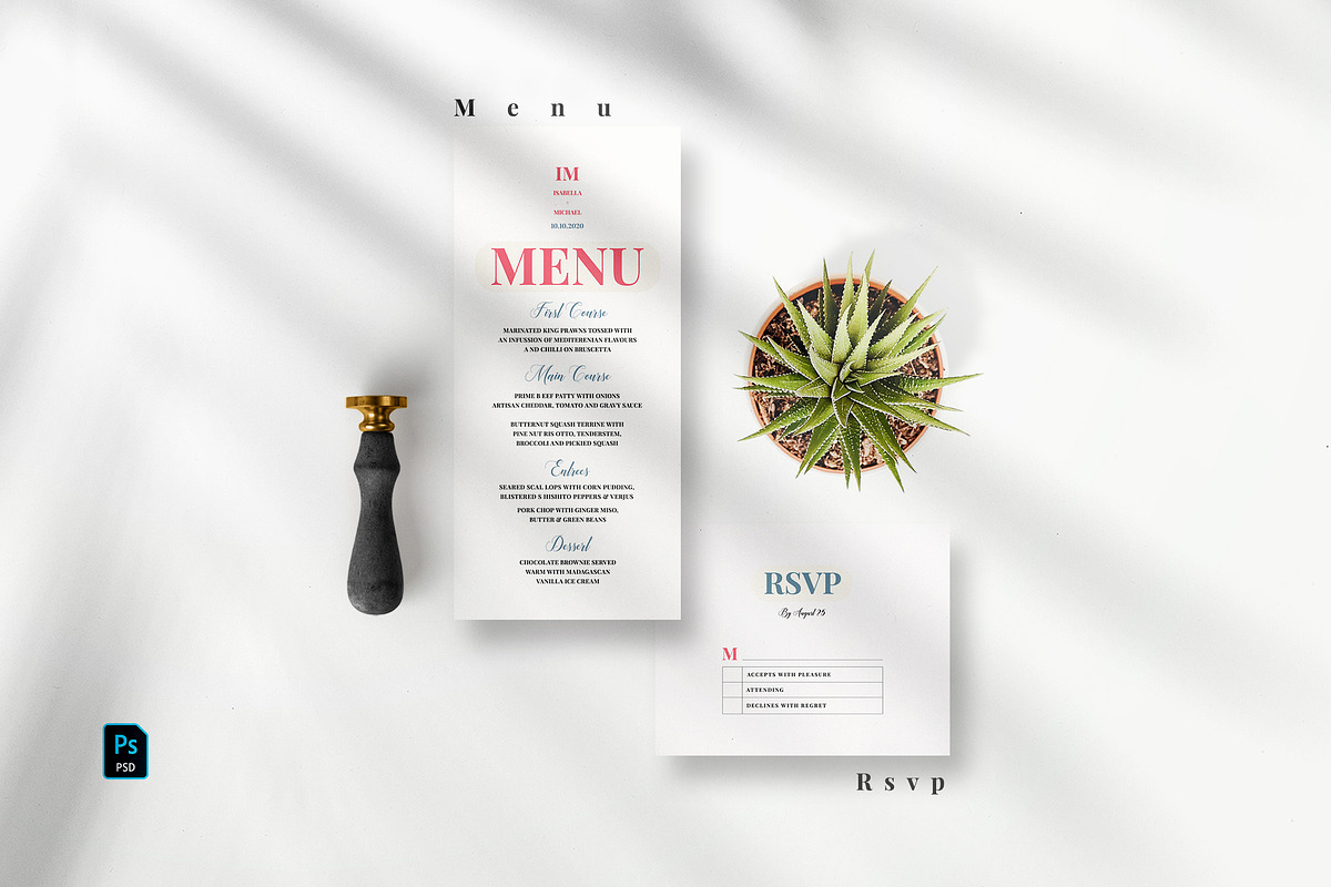 Modern Simple Wedding Invitation Set, an Invitation Template by Azka Creative (Photo 3 of 5)
